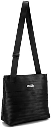 Small seatbelt cross-body bag with light inside. With 2 inside slip pockets and adjustable strap.