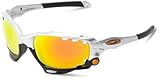 Oakley Racing Jacket Sunglasses, Men, Sonnenbrille Racing Jacket, Silver/fire Iridium Polarized/Black Iridium