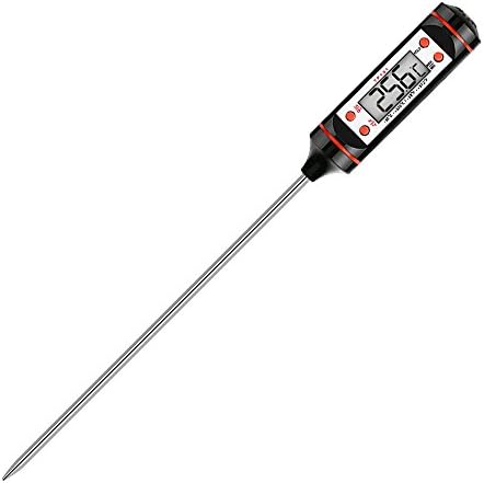 Digital Meat Thermometer,Diaoaokiss Food Thermometer Cooking Probe Thermometer for Barbecue,Meat ,Milk,Baking(Black)