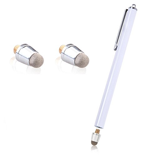 Eingabestift Touchstift Stylus Pen Capacitive Touchscreen mit 2 Replacement Tips for iPad/iPhone/Samsung Galaxy Tab (Silber)