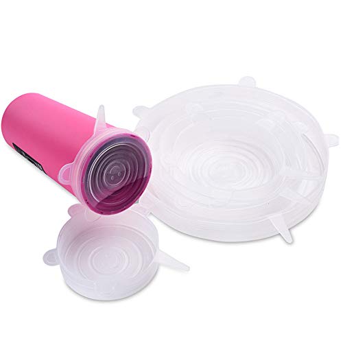 Preisvergleich Produktbild MUXItrade Dehnbare Silikondeckel, Wiederverwendbar Silikon Frischhalte Deckel in Verschiedenen Größen Lebensmittel Aufbewahrung Stretch Lids Abdeckungfür Schüssel,Glaswaren,Obst,Becher(6-Pac...