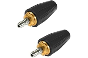 La boquilla de la turbina giratoria máquinas de limpie za a alta presión de agua 2pcs Black, 3600psi 250 bar, 1/4" conexión rápida Adaptadores de Lavadora a presión Buses de pistolet (SAND DR BRUSH)