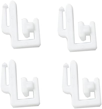 Merriway BH03630 (30 Pcs) White Plastic Curtain Track Rail Gliders Hooks to Fit Swish Ruche Track - Pack of 30 Pieces