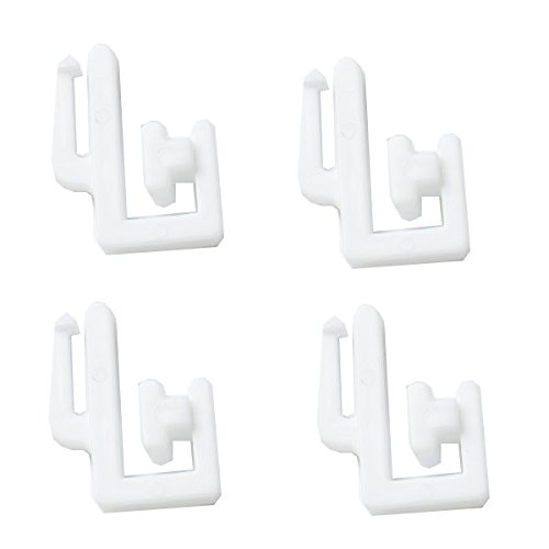 Merriway BH03630 (30 Pcs) White Plastic Curtain Track Rail Gliders Hooks to Fit Swish Ruche Track - Pack of 30 Pieces