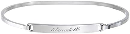 Custom Bracelet – Bangle personalised with [Name] of Your Choice – Engraved Stainless Steel in Gold – Silver – Rose Gold – Custom Jewellery Gift for Women