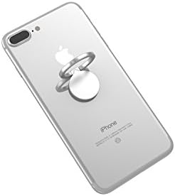 Kronya® | 360 ° rotatable smartphone finger holder | Car Fitness Grip Mount Cell Phone Ring Sport Stand Tablet | Compatible with Apple iPhone iPad 7 8 10 X Samsung Galaxy S8 4 (Silver)