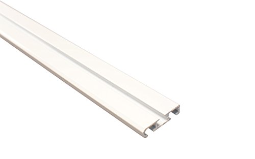 Gardinenschienen 2 läufig aus Aluminium in weiß – vorgebohrt, 220 cm (2 x 110 cm) - 2