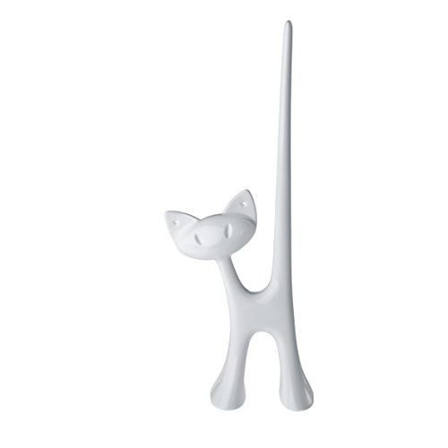koziol Ringhalter Miaou, Kunststoff, solid weiß, 4.6 x 8.6 x 21.5 cm