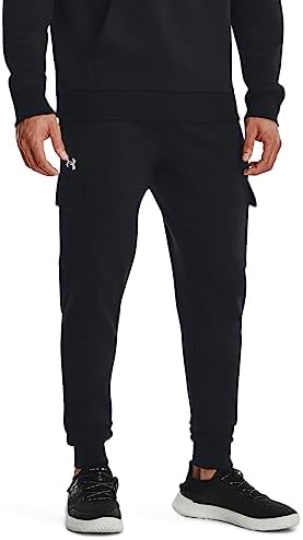 Under Armour Pantaloni Sportivi da Uomo Rival Cargo, Nero/Bianco, M