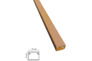 TOT ELECTRIC 4PZ Canalina 15x10 mm 2 metri Legno Noce per cavi elettrica in plastica passacavi coprifili a parete con copertura