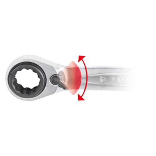 KS Tools 4 in 1 Gearplus Doppel-Ratschenringschlüssel, umschaltbar, 10 x 19-13 x 17 mm, 503.4565 - 6