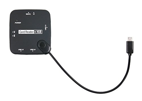 Für Ihr LENOVO Tab 3 7 Inch, Tab 3 7 Zoll, Lenovo miix 310, Lenovo Miix 510, Lenovo Tab 2 A7-20, Lenovo Tab 2 A10-30 und Lenovo Tab 2 A7-10 Tablet: USB Hub Kartenlesegerät | Card Reader (3x USB, MS, M2, SD(HC), T-Flash, DC/AC - 6