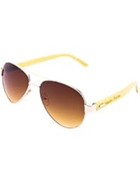 Nación Pirata - Gafas de Sol de Moda, Madera Bambú y Metal- Filtro UV400, Estilo Aviador (aviator) Unisex - Mujer y Hombre - Atolón del Sur