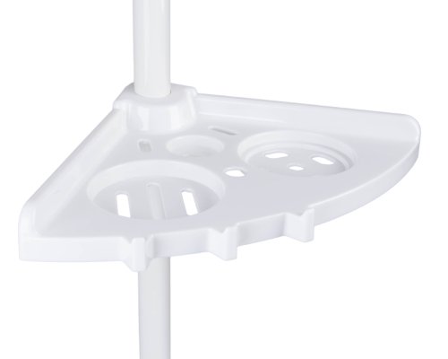 Bathsphere Badregal mit Teleskopstange, Eckregal mit verstellbarer Höhe von 110cm – 240cm, 4 Ablagefächer, einfache Montage - 4