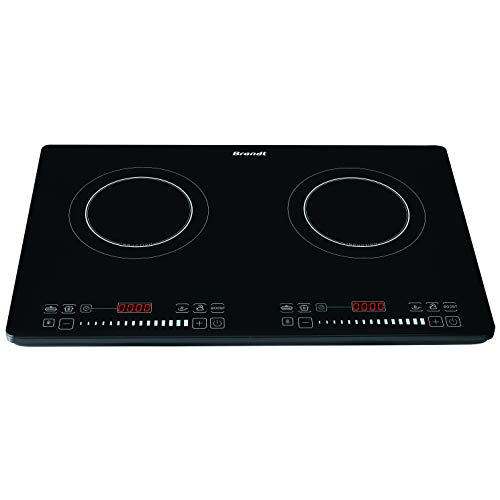 BRANDT - Table de Cuisson Electrique - Plaque à Induction Posable 2 foyers - 1 foyer 1400 W - 1 foyer 2000 W - 10 Niveaux de Puissance - Touches de Cuisson Préprogrammées