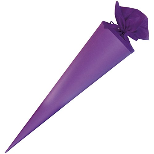 Bastel-Schultüte flieder Rohling 70cm mit Flilzverschluss
