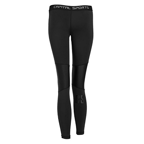 CAPITAL SPORTS Beforce Kompressions-Unterwäsche Funktionsunterwäsche Sport Oberteil und Unterhose lang für Männer und Frauen (Laufunterwäsche, in den Gößen XS, S, M, L, trägt Feuchtigkeit nach außen) schwarz - 2