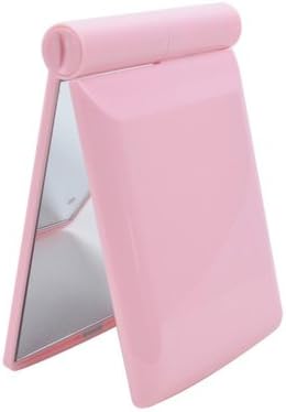 LED Make Up Mini Mirror,8 LED Lights Adjustable Pocket Travel HD Cosmetic Mirror,Touch Screen Lighted Folding Fashion Portable Flexible travel Makeup Tools (Pink)