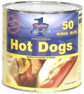 Westlers 50 King Size Pork &amp; Chicken Hot Dogs - 1 x 2.5kg