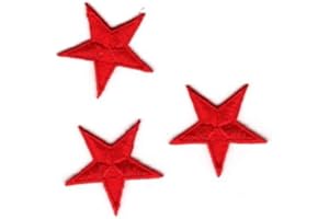 FILOUFACE Ecusson Thermocollant 3 Petites ETOILES Coloris Rouge 3 x 3 cm