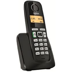 Gigaset A220 - Teléfono inalámbrico (Gap, DECT, Clip, 80 contactos) Color Negro