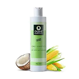 Organic Harvest Daily Shampoo for Women, Girls, Men | Best Organic Shampoo | Mineral Oil, Sulphate, Paraben & Chemical free for Shiner & Healthier Hair (225ML, Daily Shampoo)