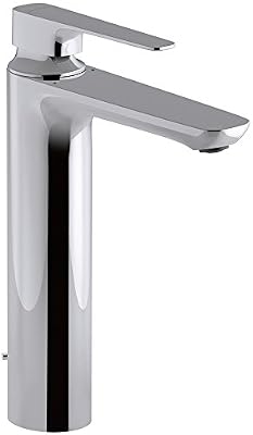 Jacob Delafon E72337-CP ALEO+ Mitigeur lavabo haut avec vidage en Métal, Chromé