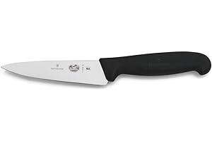 Victorinox Fibrox Cuchillo de cocina, cuchillo universal pequeño para fruta y verdura, 12 cm, hoja recta, afilado, acero inoxidable, negro