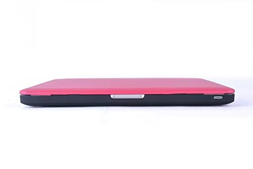 HASESS Seidig Glatt Sanfte Berührung Harte Schale Hülle Abdeckung PU-Leder Coated Snap-on Schale Abdeckung Laptop Folio Haut Hülsen für Apple Macbook Pro 15″ A1286 Glossy Display Nicht-Retina + Klar TPU EU/UK Tastatur Abdeckung + Klar LCD-Schirm-Schutz – Rosa - 4