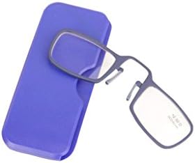 JYR Unisex Mini Reading Glasses with Case - Blue + 2.50