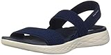 2019 Skechers On-The-go 600-Flawless, Sandalias de Talón Abierto para Mujer, Azul (Navy Nvy), 38 EU