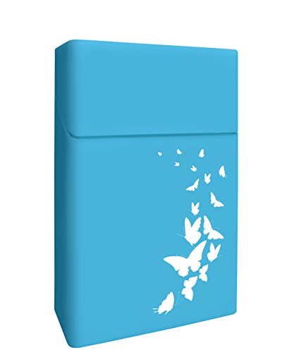 Zigarettenbox - Zigarettenetui - "Butterflies" Zigarettenhülle aus Silikon [Smokingbox] - passend für Zigarettenschachtel in Standardgröße