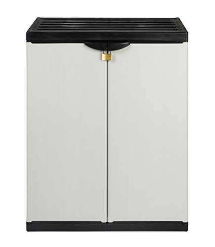 Mittlerer Kunststoffschrank mit spritzwassergeschützter Deckel- & Bodenplatte – extra stabil, leichter Aufbau, optimal für den Innen- & Außeneinsatz - 5