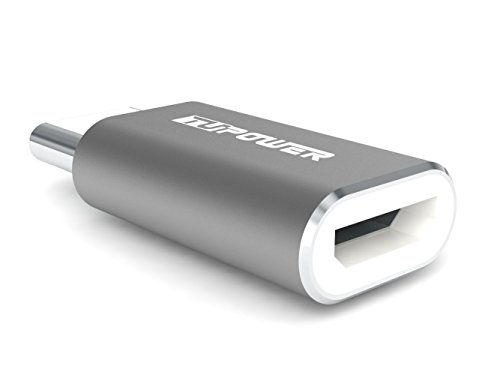 A02 Type C Adapter USB C zu Micro USB Adapter mit ALU Grau für Samsung Galaxy S8 Plus A7 A5 A3 Tab S3 2017 Huawei Mate 9 P10 P9 Plus HTC U11 Ultra LG G6 Nexus 5X 6P ZTE Axon 7 von TUPower - 2