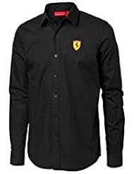 Camisa hombre Ferrari escudo manga larga negro talla XL