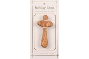 TASSORM Wood Cross.Olive Wood Holding Cross. Comfort Cross. Supplied on Card with Prayers, exactly as shown, only from St Joseph's Catholic Giftshop