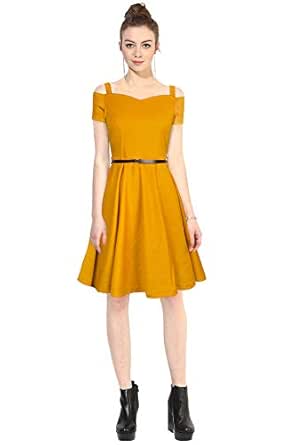 one piece dress yellow