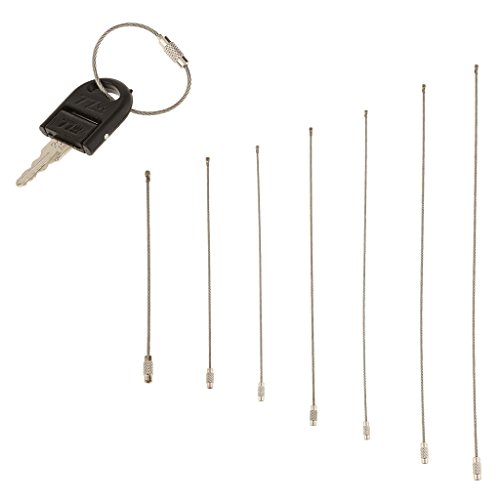 10x Edelstahl-Drahtseil Multifunktionale Männer Schlüsselring Geschenk Silber 35cm – silber, 10cm - 6