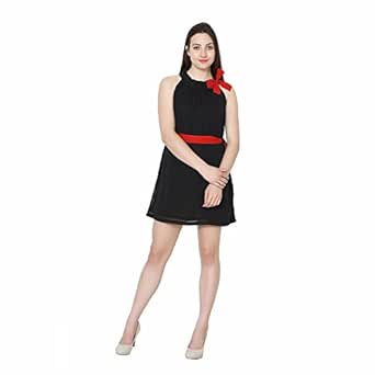 black dress red belt