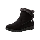  Cayuan Mujeres Botas de Nievede con Forro Calentar Antideslizante Tobillo Zapatos de Invierno Al Aire Libre Calientes Botines Schwarz