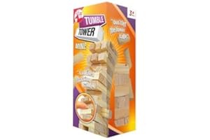 DEMACIA MVS WHOLESALE Travel Edition / Pocket size Tumbling Tower Game with 36 Pieces. Also Ideal as Premium Party Bag filler, Stocking Filler Or Party Game Prize, Brown, 12.5