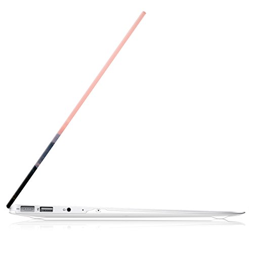 kwmobile Crystal Hülle für Apple MacBook Air 13″ (ab Mitte 2011) Hard Case – dünne durchsichtige transparente Schutzhülle Cover Tasche Berg Morgenröte Design Altrosa Schwarz Transparent - 8