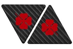 AZGRAPHISHOP KIT 2 Stickers 3D-Aufkleber für Alfa Romeo QUADRIFOGLIO grün Größe 6 cm A-026 Carbon Red (9 cm)