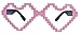 Produktbild Old School Games Herz Sonnenbrille 8Bit Look Partybrille Herzbrille 8BH (Nerdbrille rosa)