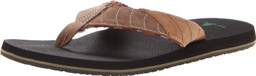 Sanuk Men's Pave The Wave Flip Flop,Tan/Natural,9 M US