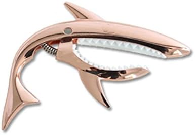 Diadia Shark Shape Quick Change Trigger Release Electric and Acoustic Guitar Clamp Funny Zinc Alloy Guitar Jaw Capo Clamp (Rose Gold)