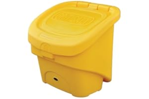 Glasdon Grit Salt Bin 90 Litre Storage Container for Winter Safety Durable & Compact Salt and Grit Box with Grit/Salt Embossed Decal Stackable Heavy Duty Highly Visible with 100 Kg+ Capacity (Yellow)