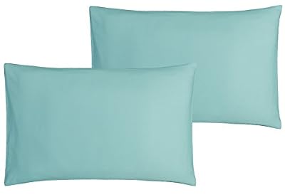 P'tit Basile - Lot x2 Taies d'oreiller bébé - dimensions 40x60 cm - Coloris Turquoise - Coton biologique de qualité supérieure, 57 fils/cm2, Tissage serré pour plus de douceur.