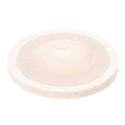 TOOGOO(R)5 Stueck grauweiss Wolle Filz Polierscheibe Radauflage 100mm x 10mm x 16mm