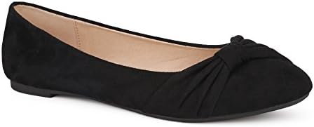 MaxMuxunWomens Office Flat Round Toe Slip On Bow Tie Velvet Formal Dolly Pump Shoes Black 10 UK/ 41 EU